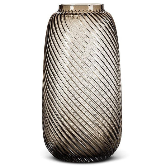 Swirl Barrel Vase - Grey