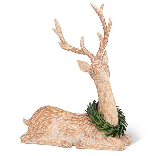 Laying Deer w/Wreath