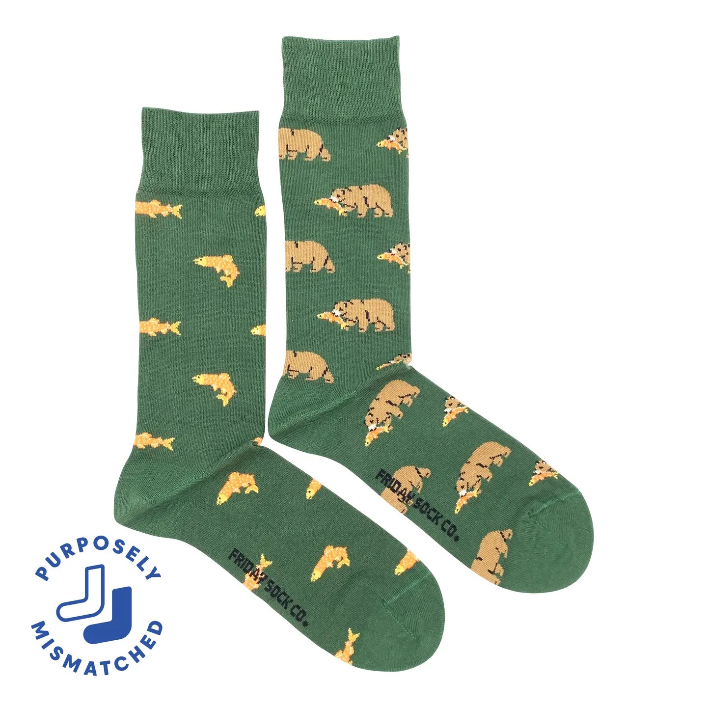 Men's Grizzly Bear & Salmon Socks