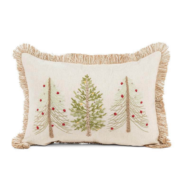 Christmas Tree Trio Pillow - Rectangle