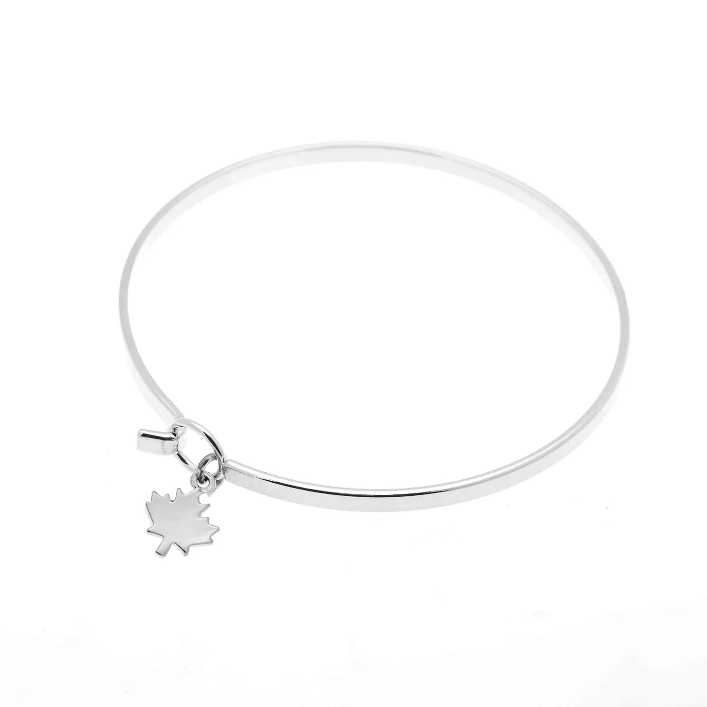 Maple Leaf Bangle | Silver