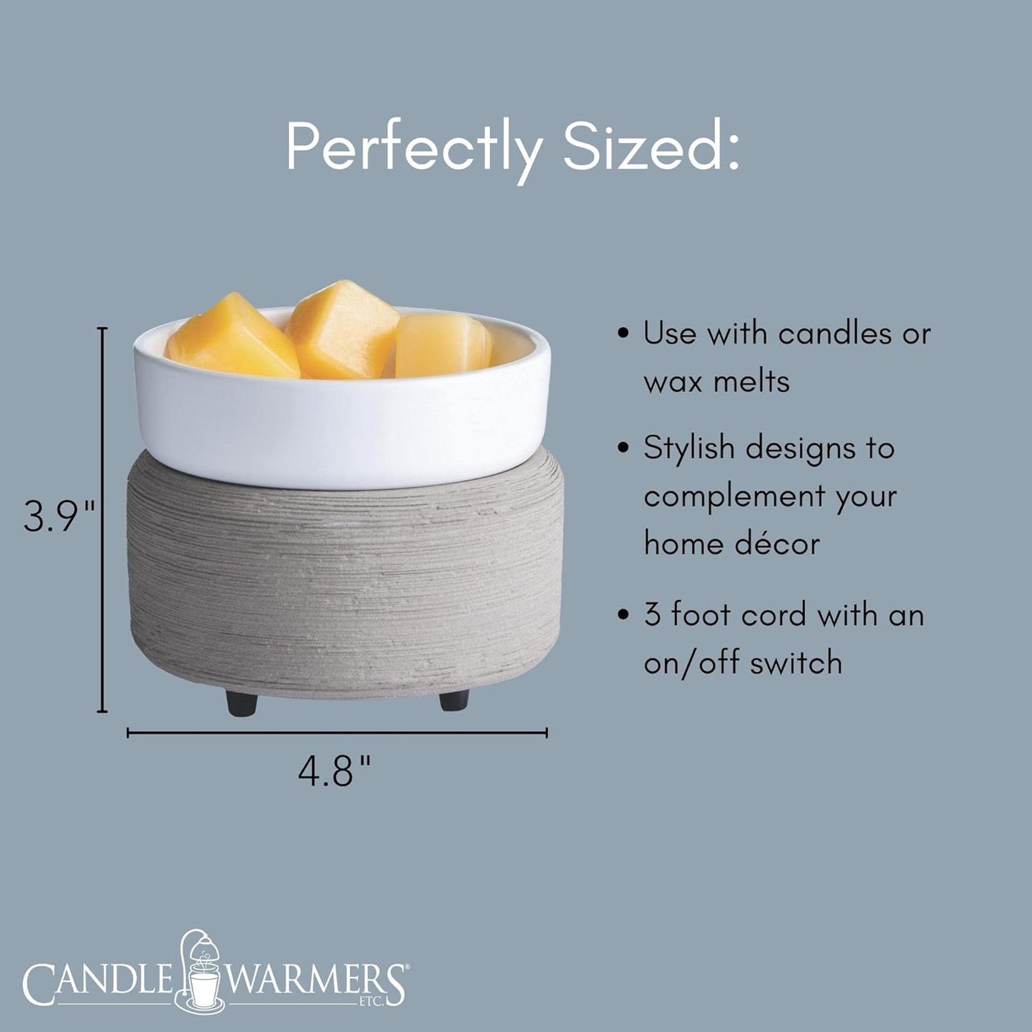 2-in-1 Classic Fragrance Warmer - Grey Texture