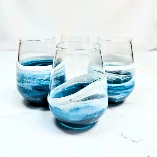 Resin Coated Entertaining Glasses | Ocean Vibes