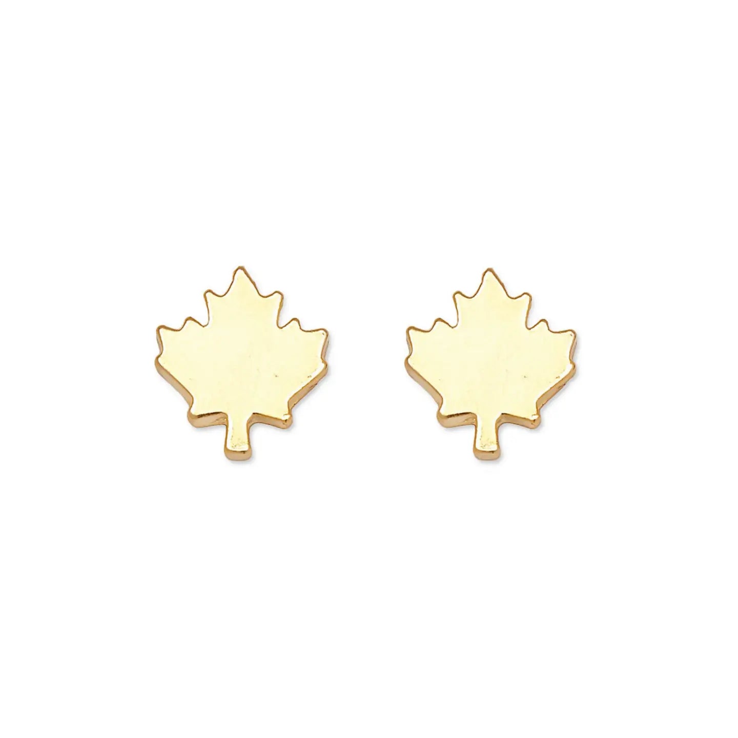 Maple Leaf Stud Earrings | Gold