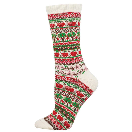 Apple Trees Sweater Socks - Ladies