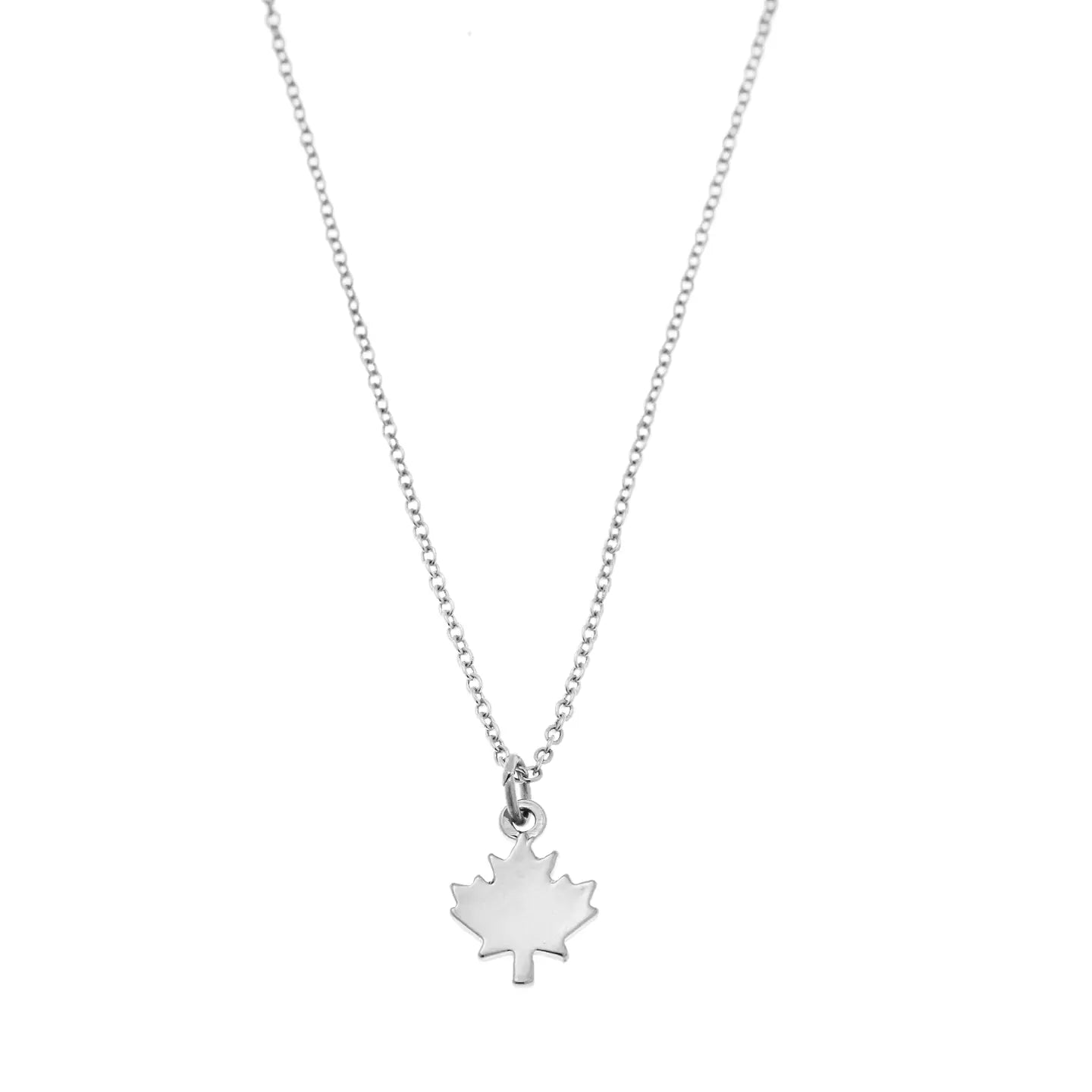 Maple Leaf Charm Necklace | Silver
