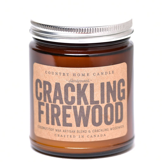 Crackling Firewood Woodwick Amber Candles