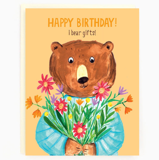 Birthday Bears Flower Card
