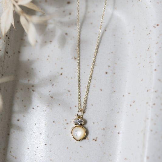 Anastasia Necklace | Gold/Moonstone