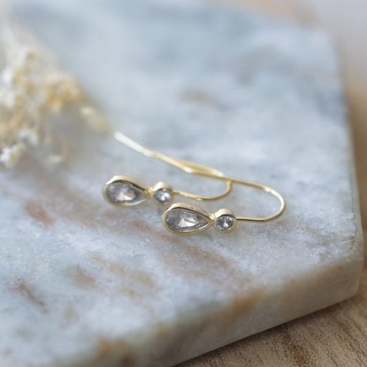 Aura Earrings | Gold/Clear