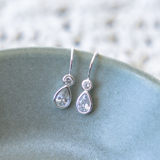 Aura Earrings | Silver/Clear