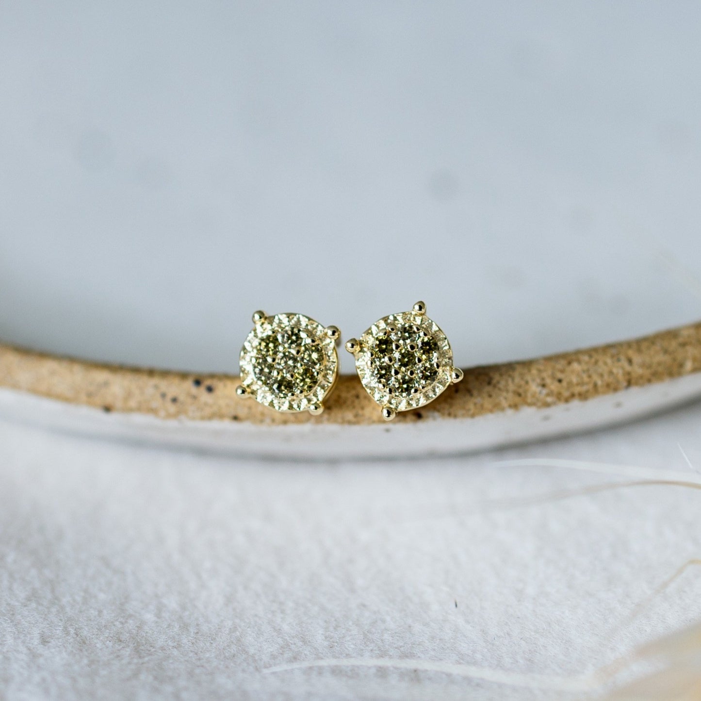 Bedazzle Studs - Gold/Moss Green