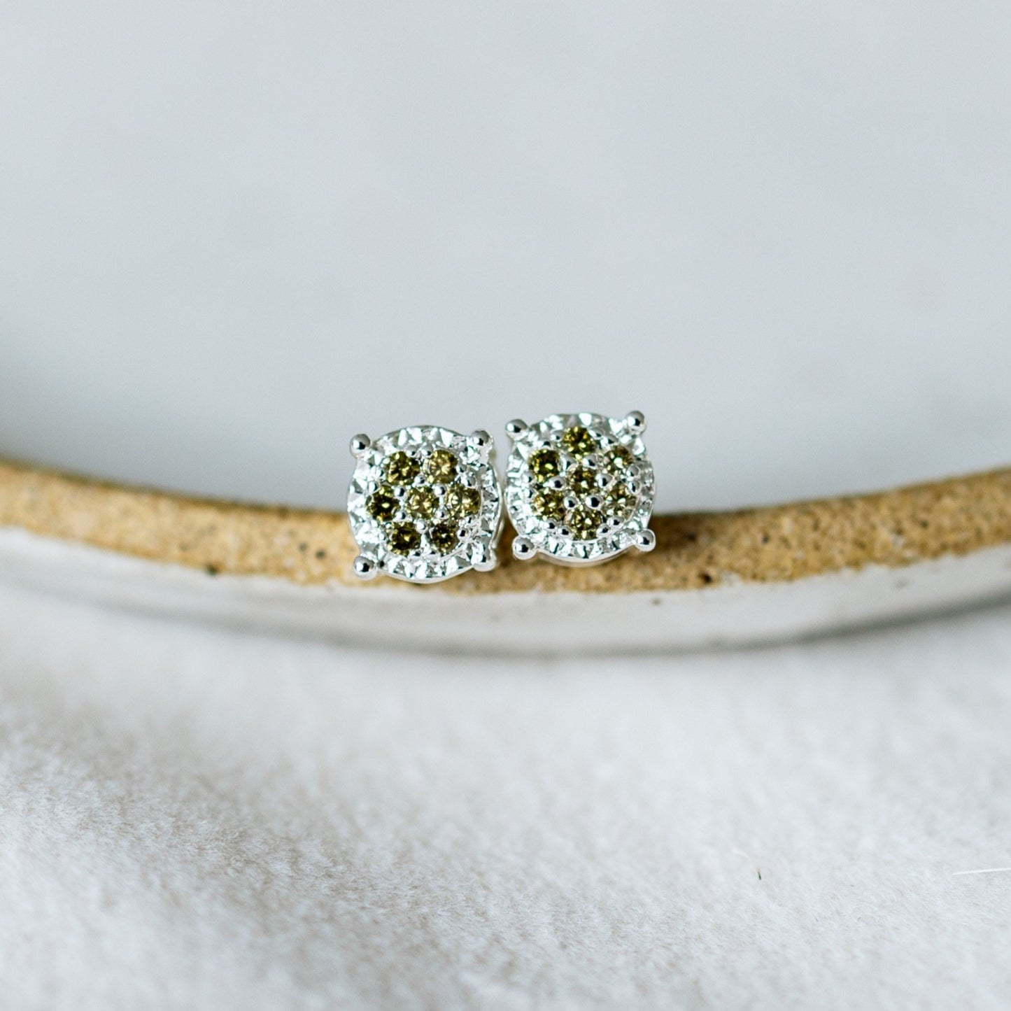 Bedazzle Studs - Silver/Moss Green