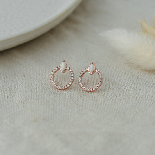 Blanche Studs - Rose Gold/Opalite