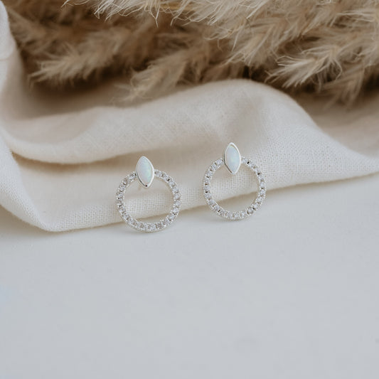 Blanche Studs - Silver/Opalite