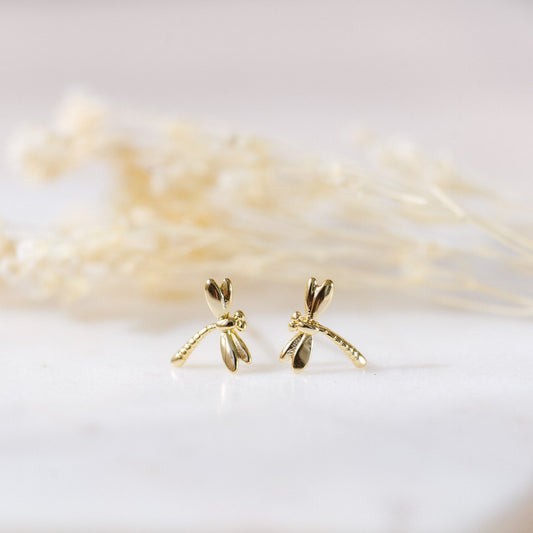 Dragonfly Studs - Gold