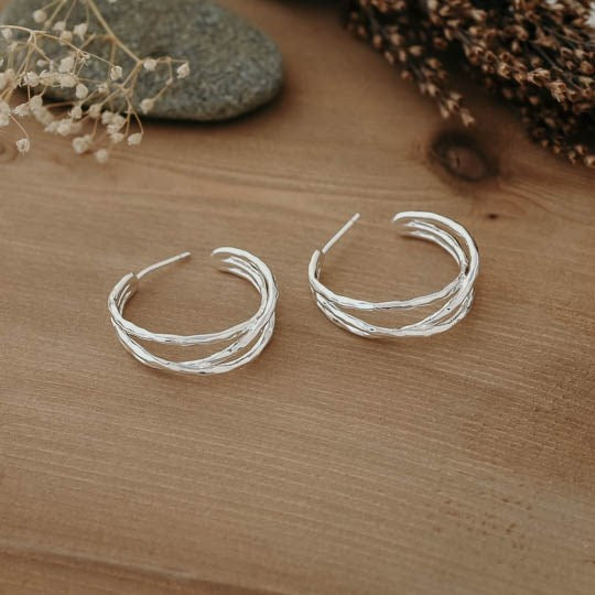 Entwined Hoops - Silver