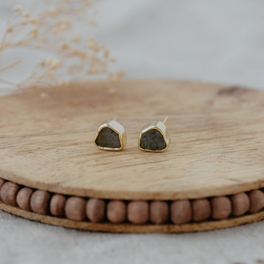 Fleck Studs - Labradorite/Gold