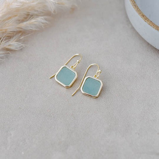 Florence Earrings - Gold (Amazonite)