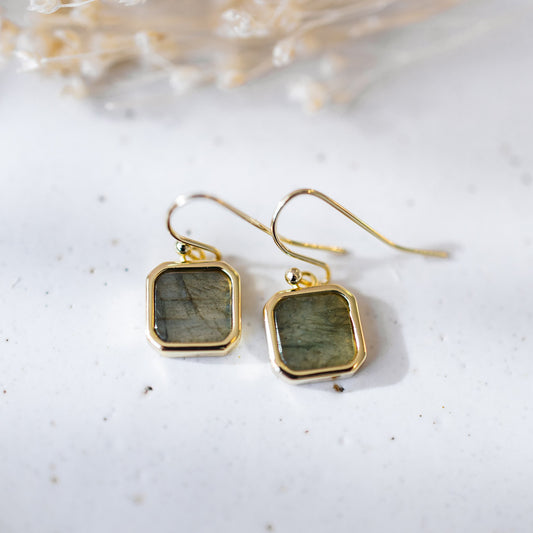 Florence Earrings - Gold (Labradorite)