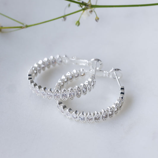 Front and Centre Hoops | Silver