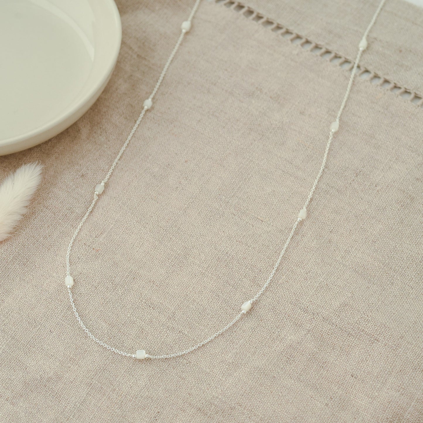 Ginny Necklace - Silver/Mother of Pearl
