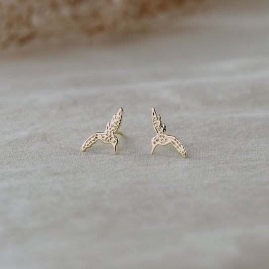 Hummingbird Studs - Gold