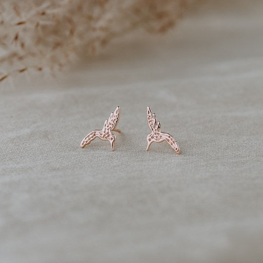 Hummingbird Studs - Rose Gold