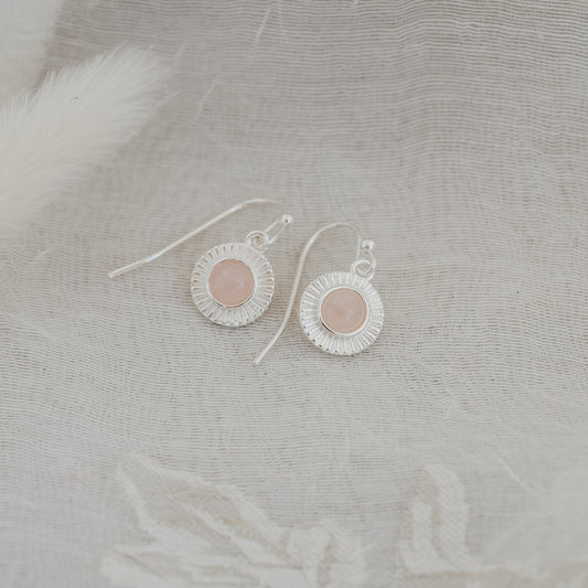 Lila Earrings - Silver/Rose Quartz