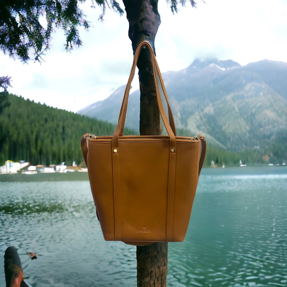 Harris Tweed Large Tote - Light Brown