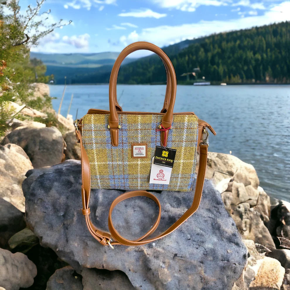 Harris Tweed Double Handle Tote - Light Brown