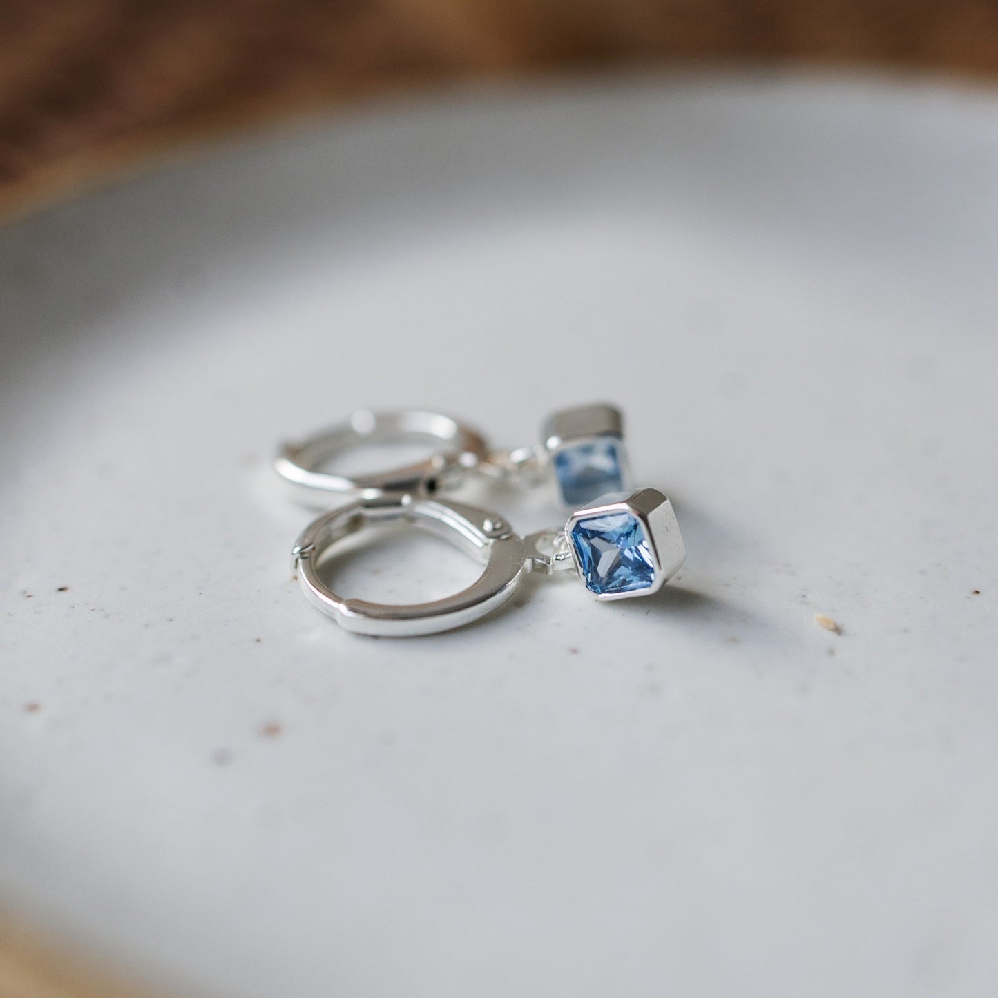 Prism Hoops - Silver/Sky Blue