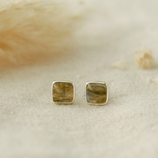 Quinn Studs | Gold/Labradorite