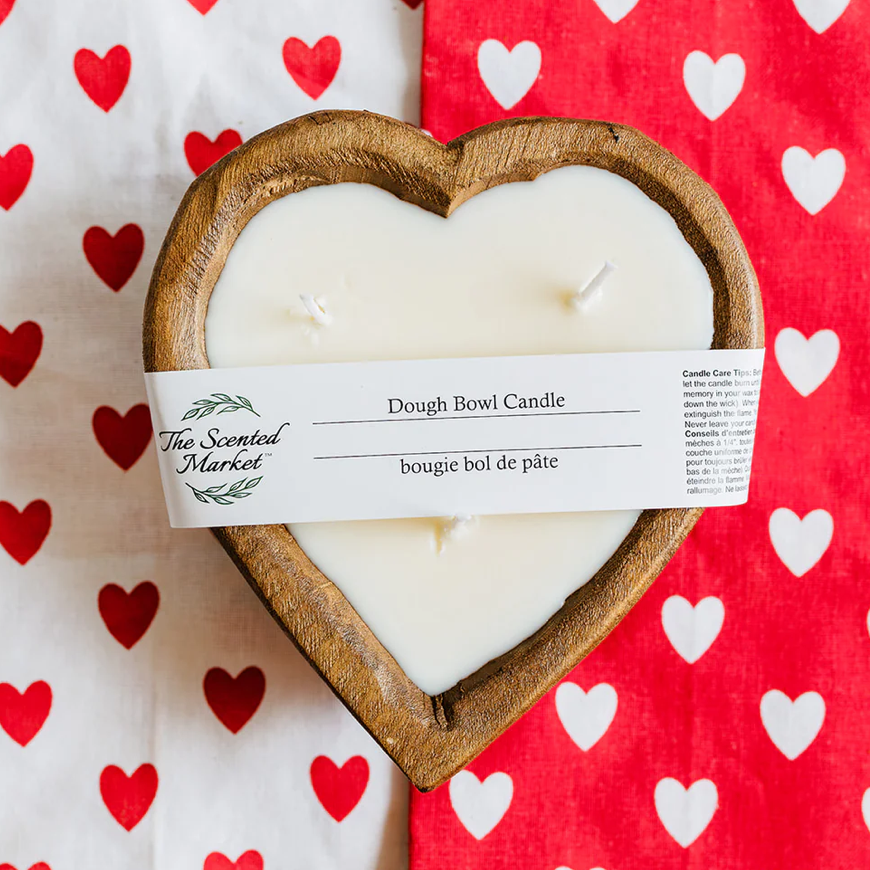 Handcrafted Heart Shaped Dough Bowl Candle