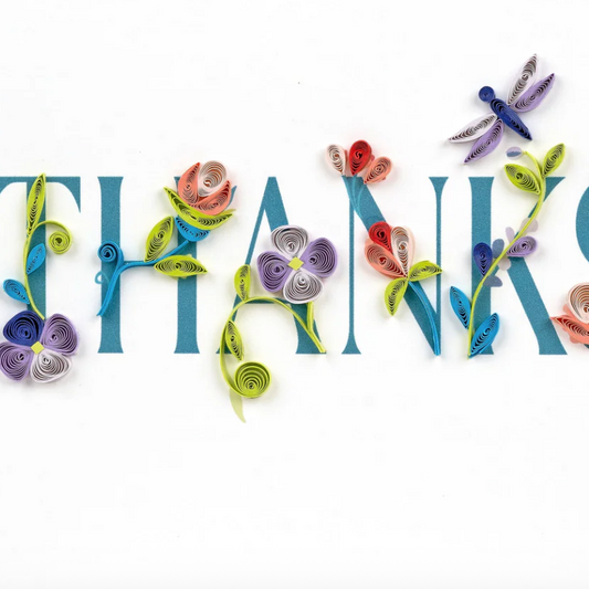 Quilling Card - Garden THANKS