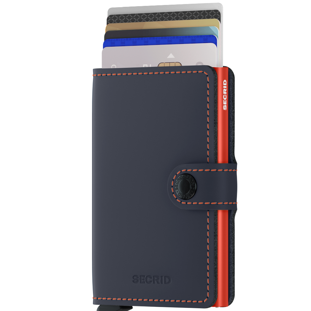 Secrid Miniwallet Matte - Nightblue & Orange