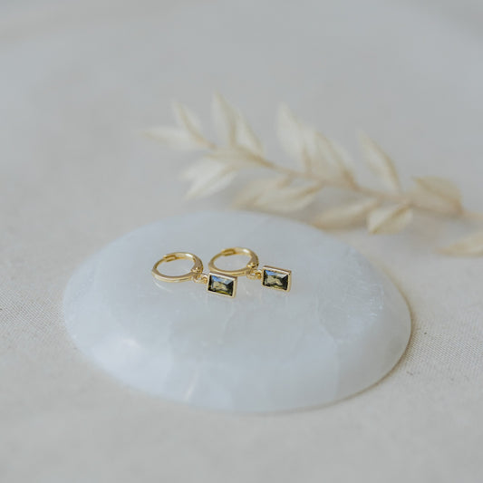 Shine Hoops - Gold/Moss Green