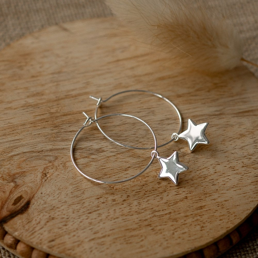 Star Bright Hoops - Silver