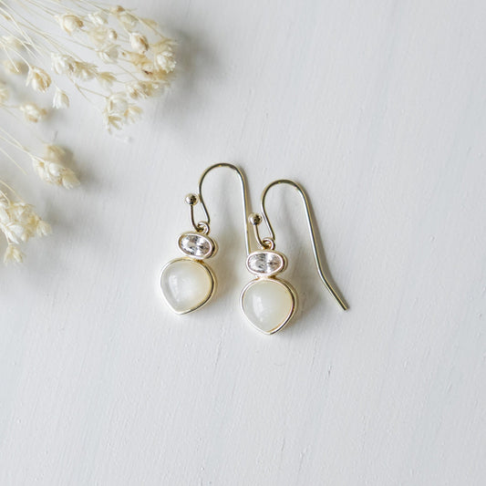 Tasia Earrings | Gold/Moonstone