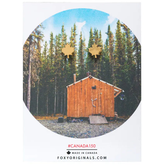 Maple Leaf Stud Earrings | Gold