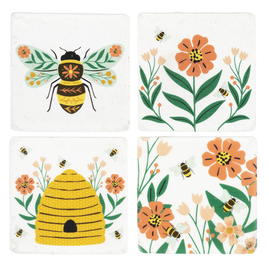 Coasters - Colorful Bee (Set/4)