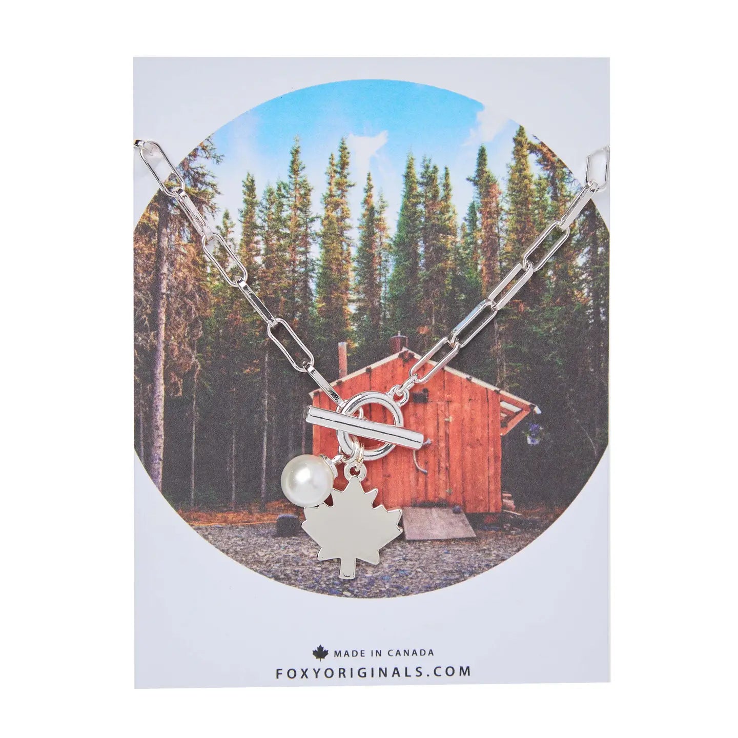 Maple Leaf Toggle Necklace | Silver