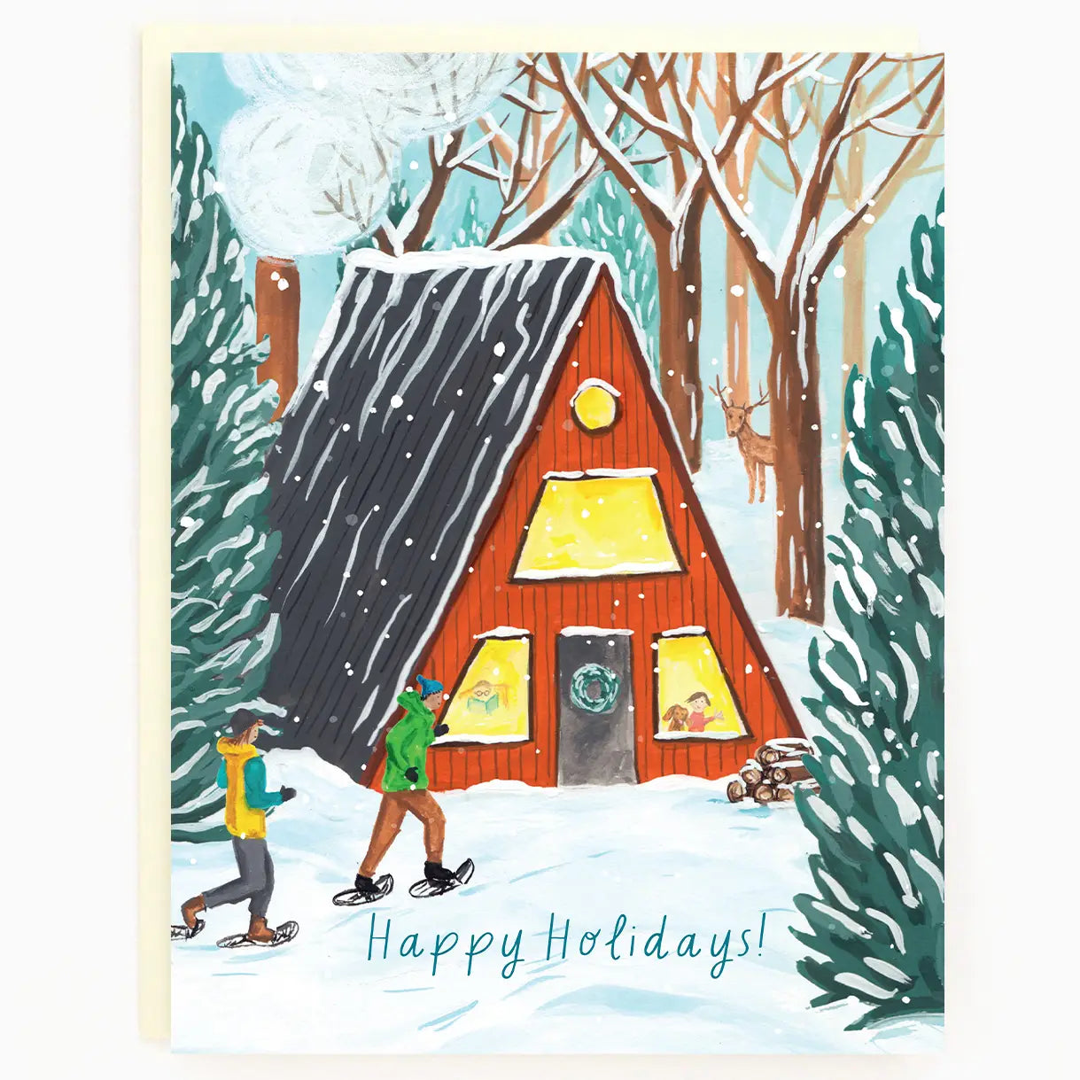 A-Frame Cottage Winter Card