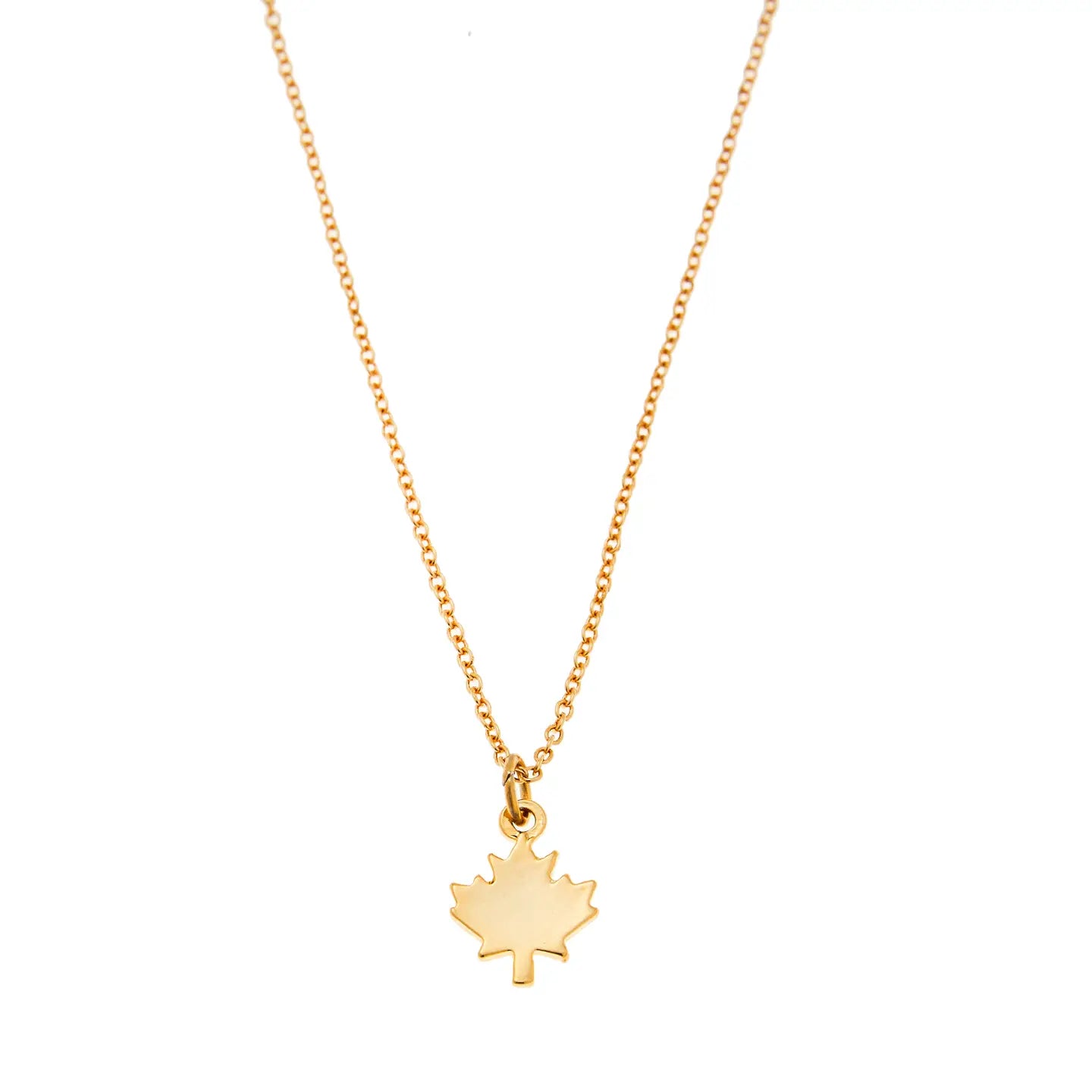 Maple Leaf Charm Necklace | Gold