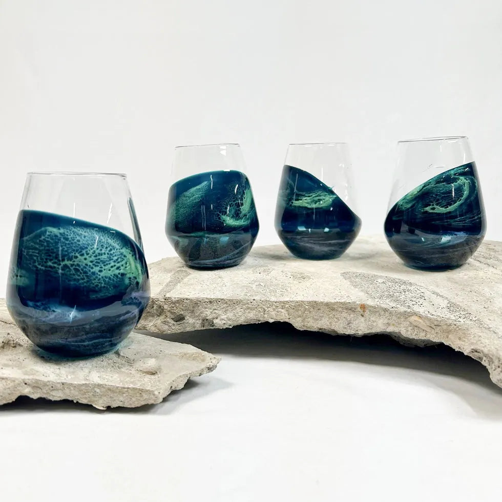 Resin Coated Entertaining Glasses | Northern Lights