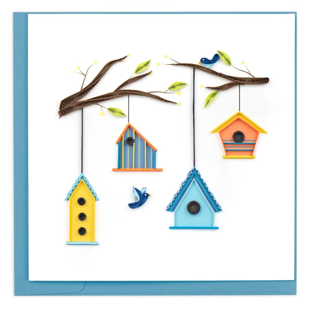 Quilling Card - Birdhouse Tree