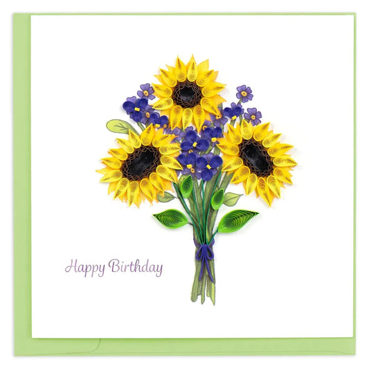 Quilling Card - Birthday Sunflower Bouquet