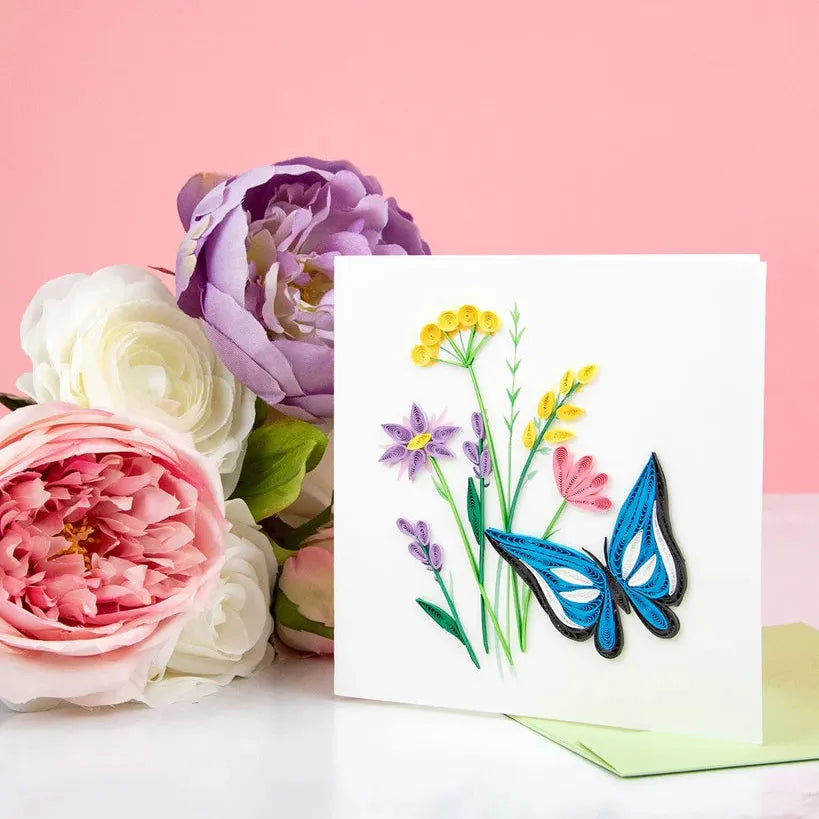 Quilling Card - Butterfly & Wildflowers