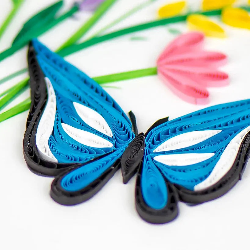 Quilling Card - Butterfly & Wildflowers