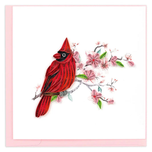 Quilling Card - Cardinal & Cherry Blossom